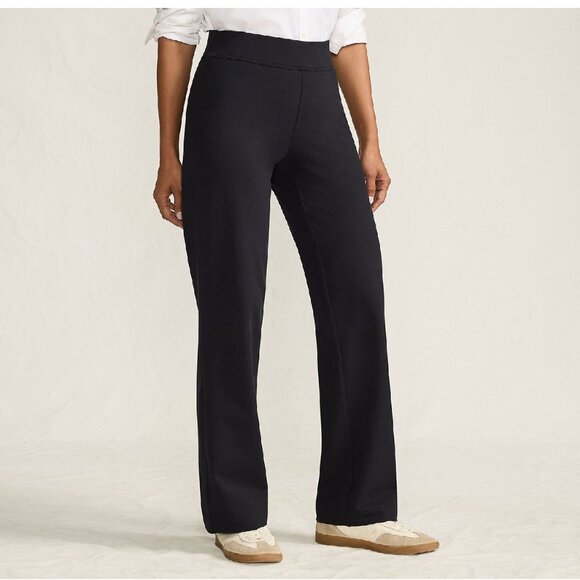 NWT Lands End Starfish Mid Rise Straight Leg Pants Black Large (14/16) Pull On - Picture 1 of 8